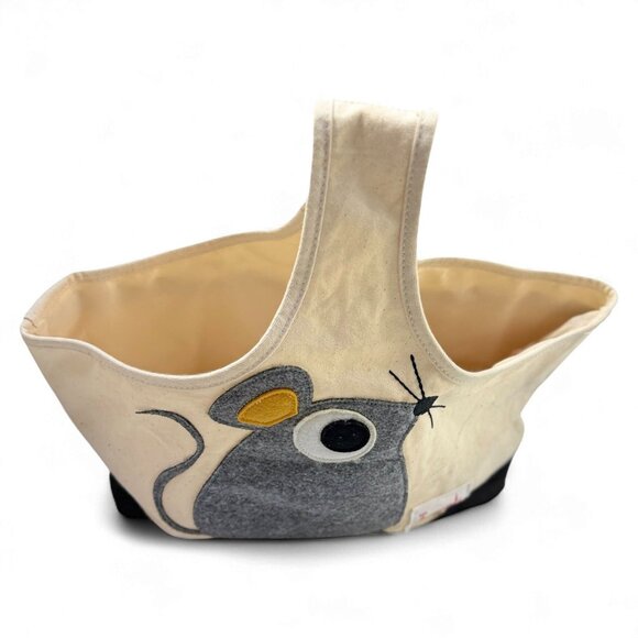 3 Sprouts Organic Cotton Canvas Bags Lot 2 Beaver and Mouse w liners - Picture 10 of 14